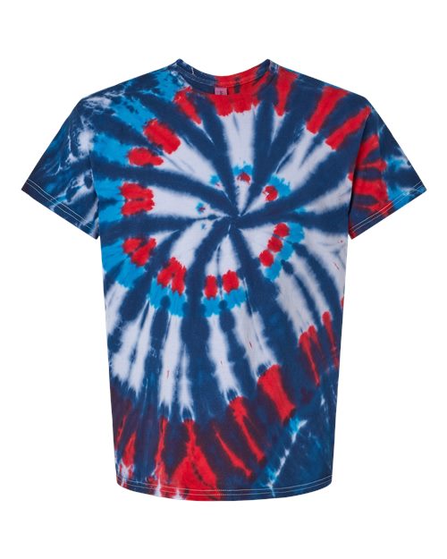 Dyenomite 200T2 Unisex Multi-Color Cut-Spiral Tie-Dyed T-Shirt