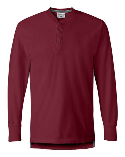 J. America 8244 Men's Vintage Brushed Jersey Henley
