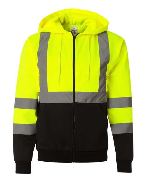 Kishigo JS102-103 Unisex Hi-Vis Full-Zip Hooded Sweatshirt