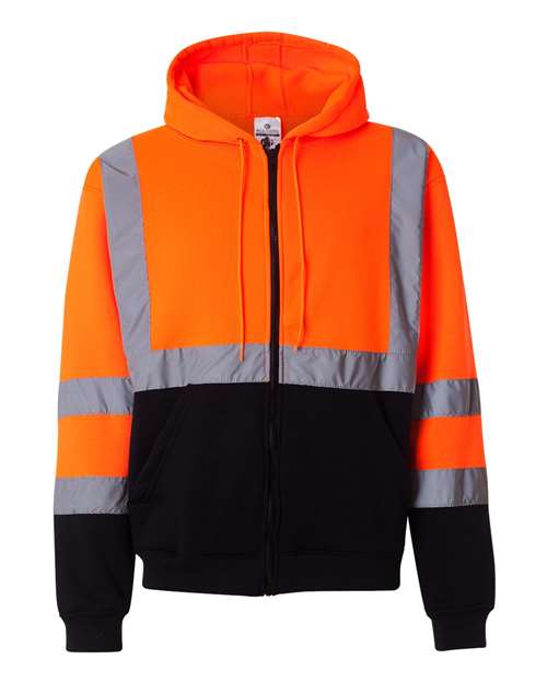 Kishigo JS102-103 Unisex Hi-Vis Full-Zip Hooded Sweatshirt