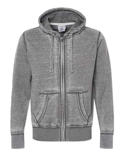 J. America 8916 Men's Vintage Zen Fleece Full-Zip Hooded Sweatshirt