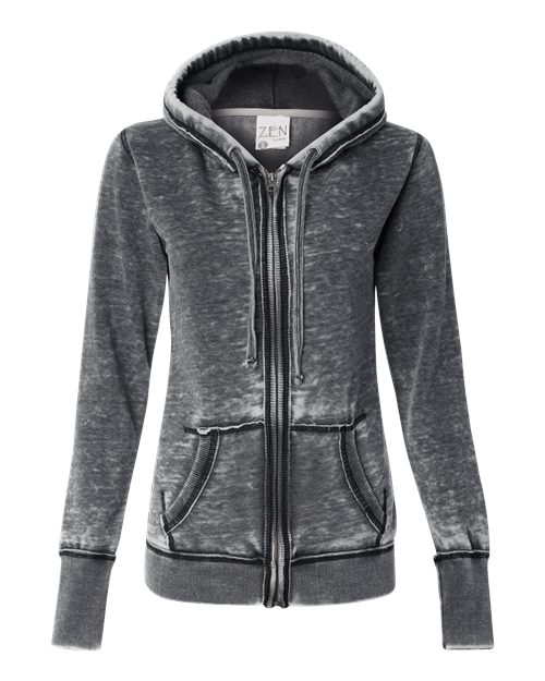 J. America 8913 Women's Zen Fleece Full-Zip Hooded Sweatshirt