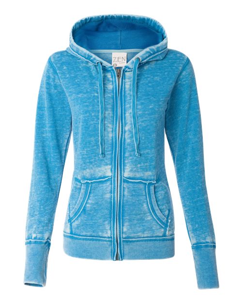 J. America 8913 Women's Zen Fleece Full-Zip Hooded Sweatshirt