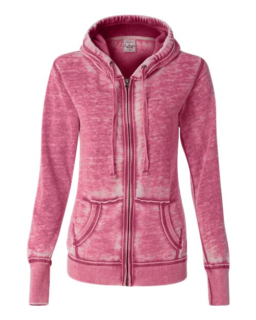 J. America 8913 Women's Zen Fleece Full-Zip Hooded Sweatshirt