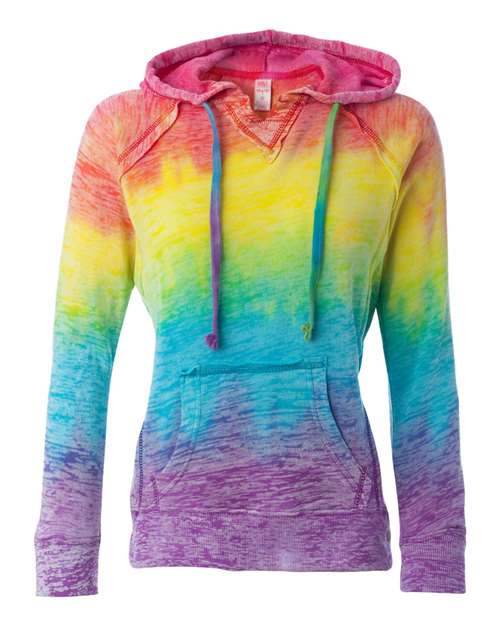 MV Sport W1162 Women’s Courtney Burnout V-Notch Hooded Sweatshirt