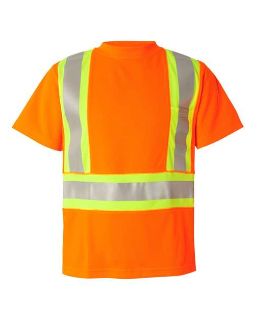 Kishigo 9120-9121 Unisex Class 2 Flat Stitch Self-Fabric Panels T-Shirt