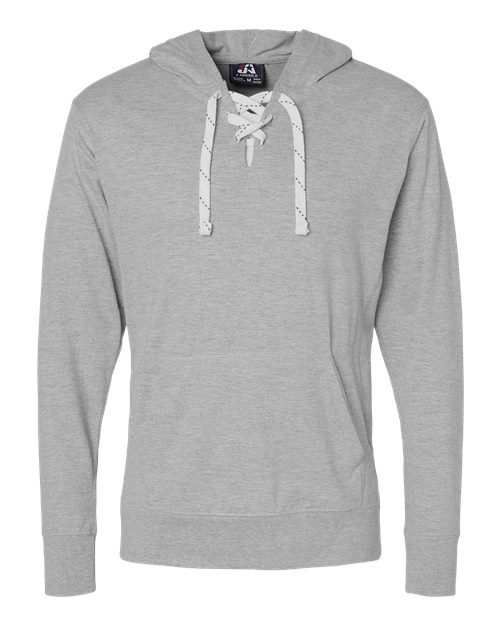 J. America 8231 Unisex Jersey Sport Lace Hooded Pullover