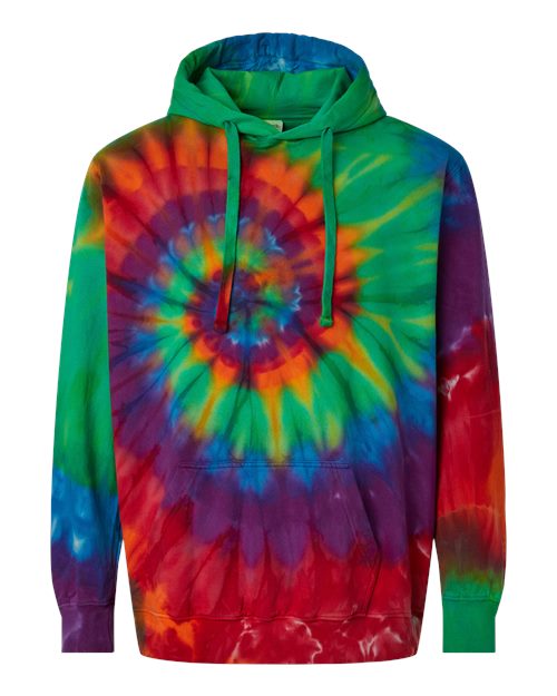 Dyenomite 854MS Unisex Multi-Color Spiral Tie-Dyed Hooded Sweatshirt