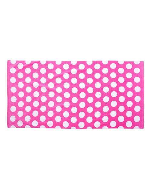 Carmel Towel Company C3060P Polka Dot Velour Beach Towel