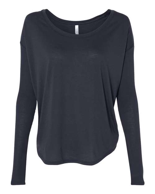 BELLA + CANVAS 8852 Women’s Flowy 2x1 Ribbed Long Sleeve Tee