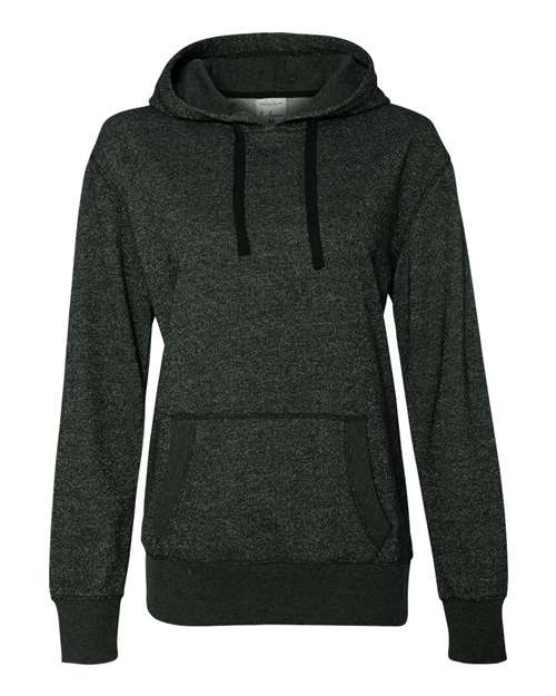 J. America 8860 Women’s Glitter French Terry Hooded Sweatshirt