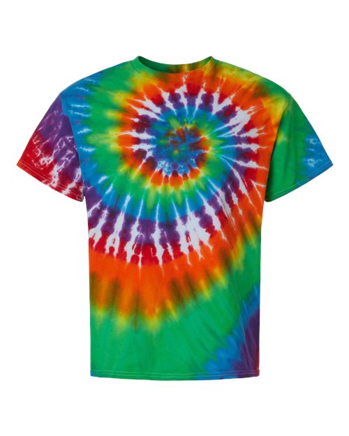 Dyenomite 200MS Unisex Multi-Color Spiral Tie-Dyed T-Shirt