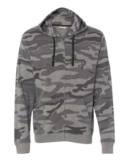 Burnside 8615 Men's Camo Full-Zip Hooded Sweatshirt