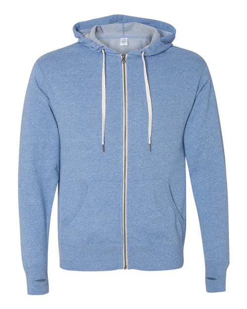 Independent Trading Co. PRM90HTZ Unisex Heathered French Terry Full-Zip Hooded Sweatshirt