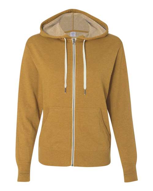 Independent Trading Co. PRM90HTZ Unisex Heathered French Terry Full-Zip Hooded Sweatshirt