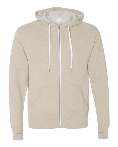 Independent Trading Co. PRM90HTZ Unisex Heathered French Terry Full-Zip Hooded Sweatshirt