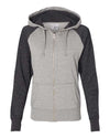 J. America 8868 Women’s Glitter French Terry Full-Zip Hooded Sweatshirt