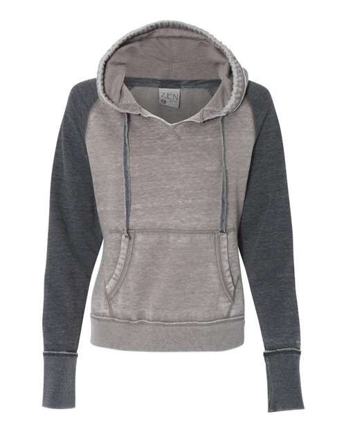 J. America 8926 Women's Zen Fleece Raglan Hooded Sweatshirt