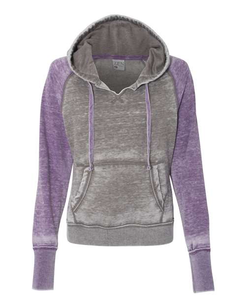 J. America 8926 Women's Zen Fleece Raglan Hooded Sweatshirt