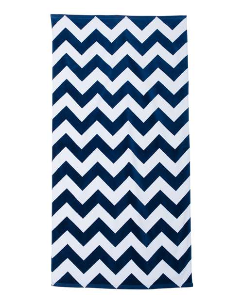 Carmel Towel Company C3060X Chevron Velour Beach Towel