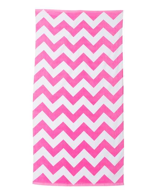 Carmel Towel Company C3060X Chevron Velour Beach Towel