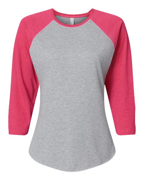 LAT 3530 Women's Baseball Fine Jersey Three-Quarter Sleeve Tee