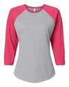 LAT 3530 Women's Baseball Fine Jersey Three-Quarter Sleeve Tee