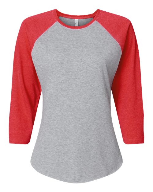 LAT 3530 Women's Baseball Fine Jersey Three-Quarter Sleeve Tee