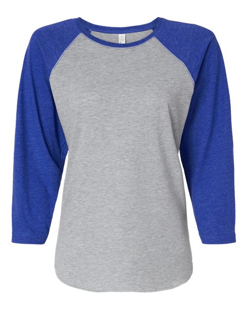 LAT 3530 Women's Baseball Fine Jersey Three-Quarter Sleeve Tee