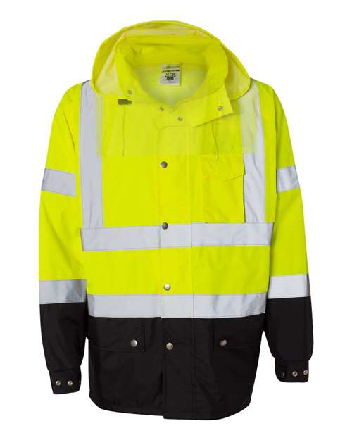 Kishigo RWJ102-103 Unisex Storm Cover Waterproof Rain Jacket