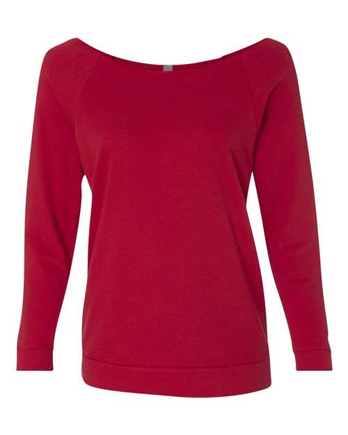 Next Level 6951 Women's Terry Raw Edge Three-Quarter Sleeve Raglan