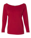 Next Level 6951 Women's Terry Raw Edge Three-Quarter Sleeve Raglan
