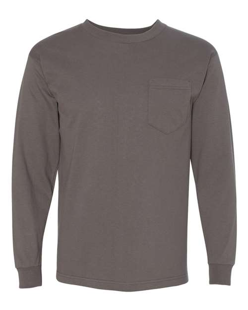 Bayside 8100 Unisex USA-Made Long Sleeve Pocket T-Shirt