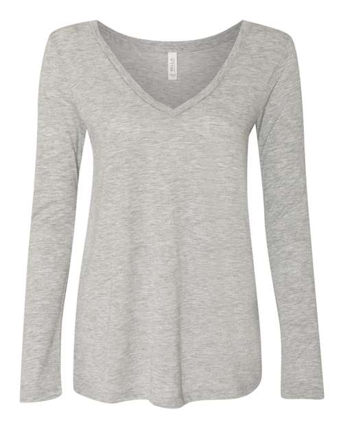 BELLA + CANVAS 8855 Women's Flowy Long Sleeve V-Neck Tee