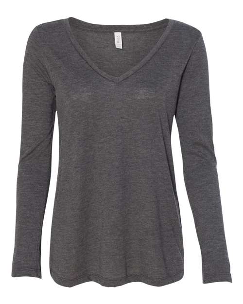 BELLA + CANVAS 8855 Women's Flowy Long Sleeve V-Neck Tee