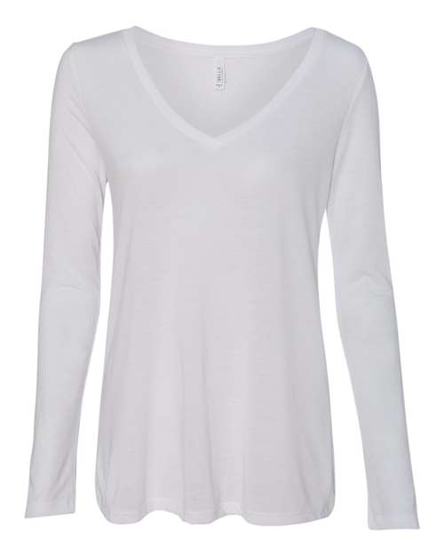 BELLA + CANVAS 8855 Women's Flowy Long Sleeve V-Neck Tee