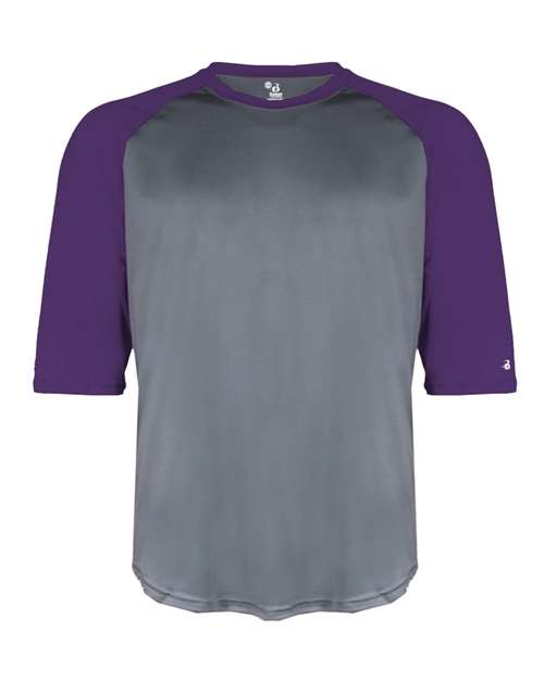 Badger 4133 Men's B-Core Three-Quarter Sleeve Baseball T-Shirt