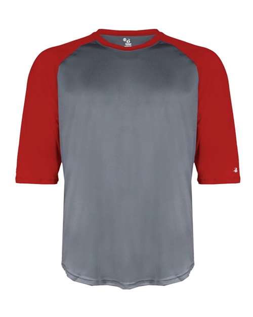 Badger 4133 Men's B-Core Three-Quarter Sleeve Baseball T-Shirt