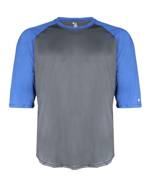 Badger 4133 Men's B-Core Three-Quarter Sleeve Baseball T-Shirt
