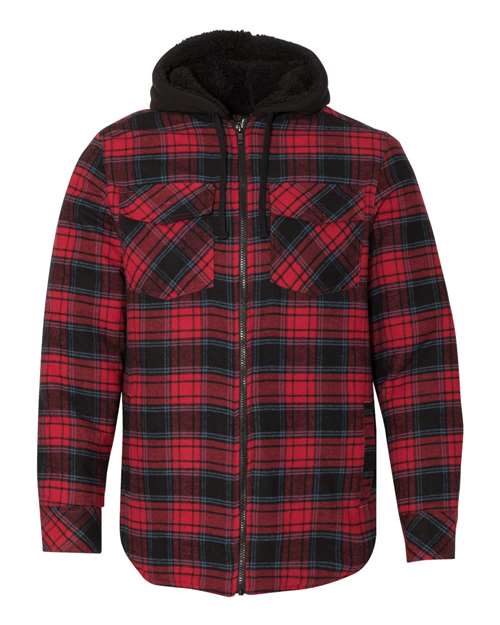 Burnside 8620 Men's Quilted Flannel Hooded Jacket