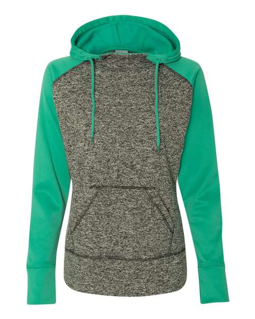 J. America 8618 Women’s Colorblocked Cosmic Fleece Hooded Sweatshirt
