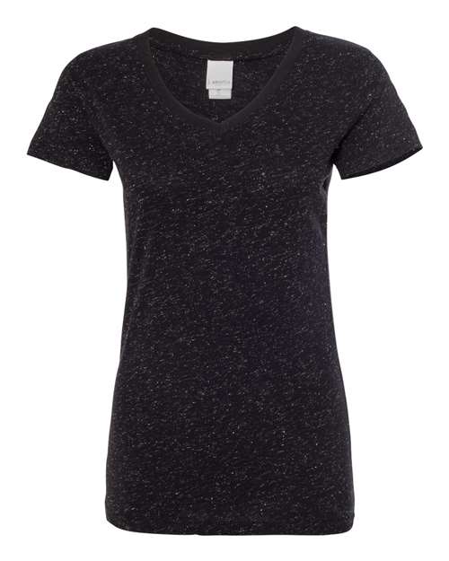 J. America 8136 Women’s Glitter V-Neck T-Shirt