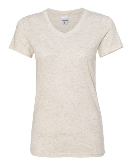 J. America 8136 Women’s Glitter V-Neck T-Shirt
