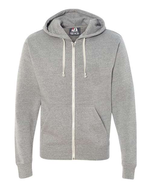 J. America 8872 Men's Triblend Full-Zip Hooded Sweatshirt