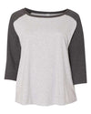 LAT 3830 Women's Curvy Collection Baseball Three-Quarter Sleeve Tee