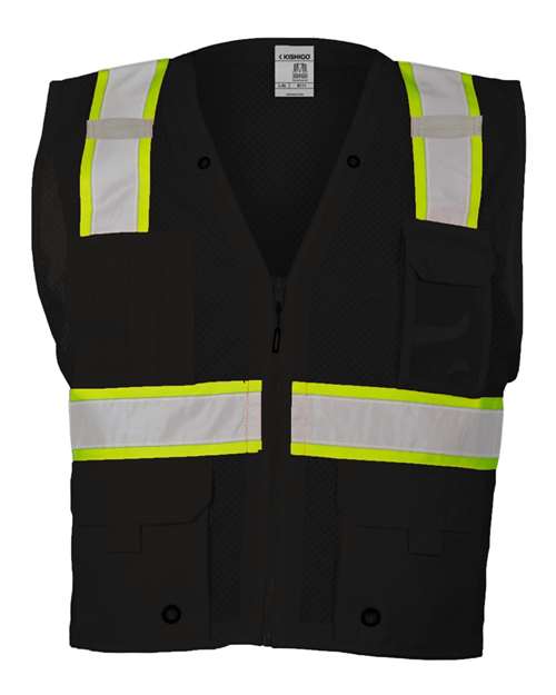 Kishigo B100-111 Unisex EV Series® Enhanced Visibility Multi-Pocket Mesh Vest