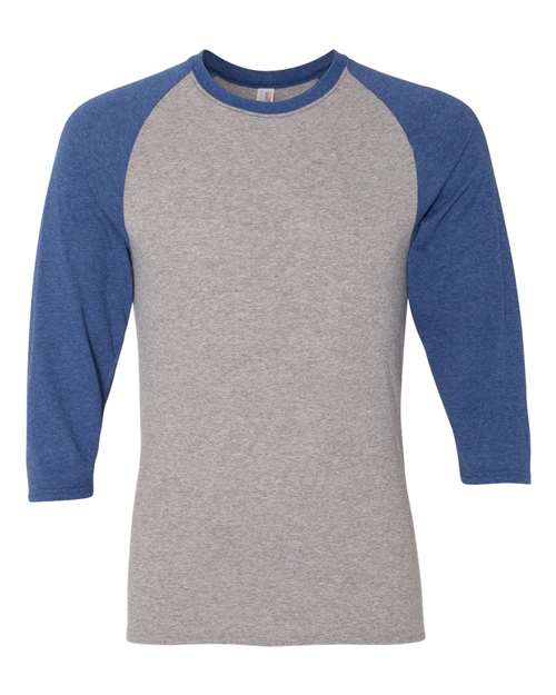 JERZEES 601RR Unisex Triblend Three-Quarter Raglan Baseball T-Shirt