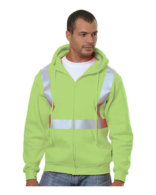 Bayside 3790 Men's USA-Made Hi-Visibility Full-Zip Hooded Sweatshirt