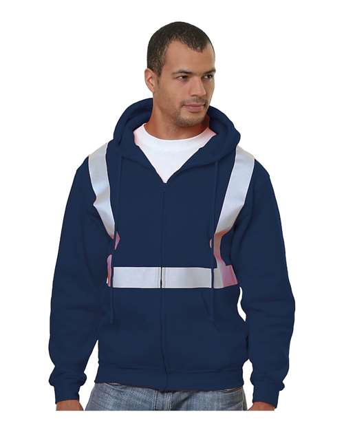Bayside 3790 Men's USA-Made Hi-Visibility Full-Zip Hooded Sweatshirt