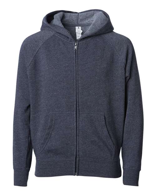 Independent Trading Co. PRM10TSBZ Toddler Lightweight Special Blend Raglan Zip Hood